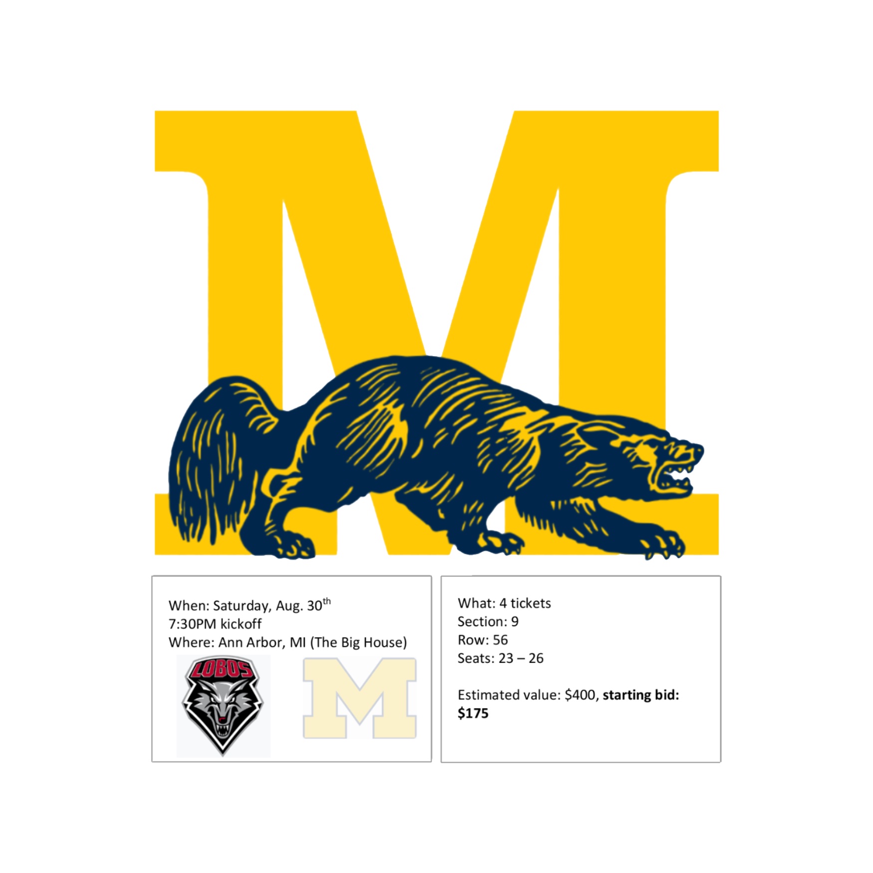 UofM tickets vs New Mexico